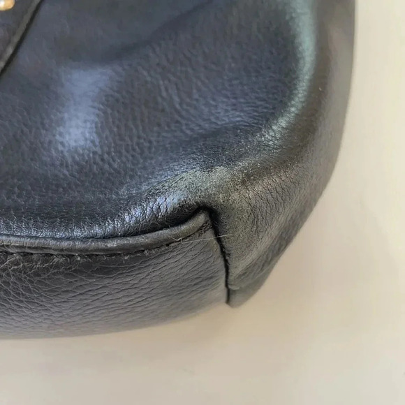 ROLFS vintage shoulder bag. Black Pebbled Soft Genuine Cowhide Leather, 12 X 14” - Picture 9 of 13